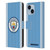 Manchester City Man City FC 2023/24 Badge Kit Home Leather Book Wallet Case Cover For Apple iPhone 14 Plus