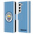 Manchester City Man City FC 2023/24 Badge Kit Home Leather Book Wallet Case Cover For Samsung Galaxy S22 5G