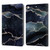 UtArt Dark Night Marble Silver Midnight Sky Leather Book Wallet Case Cover For Apple iPad 9.7 2017 / iPad 9.7 2018