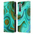 UtArt Malachite Emerald Liquid Gem Leather Book Wallet Case Cover For Huawei Nova 7 SE/P40 Lite 5G