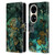 UtArt Malachite Emerald Gold And Seafoam Green Leather Book Wallet Case Cover For Huawei P50 Pro