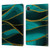 UtArt Malachite Emerald Turquoise Shimmers Leather Book Wallet Case Cover For Apple iPad Pro 11 2020 / 2021 / 2022