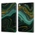 UtArt Malachite Emerald Gilded Teal Leather Book Wallet Case Cover For Apple iPad 9.7 2017 / iPad 9.7 2018