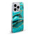 UtArt Malachite Emerald Aquamarine Gold Waves Soft Gel Case for Apple iPhone 14 Plus & MagSafe