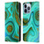 UtArt Malachite Emerald Liquid Gem Leather Book Wallet Case Cover For Apple iPhone 13 Pro