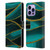 UtArt Malachite Emerald Turquoise Shimmers Leather Book Wallet Case Cover For Apple iPhone 14 Pro Max