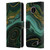 UtArt Malachite Emerald Gilded Teal Leather Book Wallet Case Cover For Nokia C10 / C20