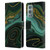 UtArt Malachite Emerald Gilded Teal Leather Book Wallet Case Cover For OnePlus 9