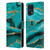 UtArt Malachite Emerald Aquamarine Gold Waves Leather Book Wallet Case Cover For OPPO Find X5