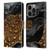 UtArt Wild Cat Marble Dark Gilded Leopard Leather Book Wallet Case Cover For Apple iPhone 14 Pro
