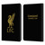 Liverpool Football Club Liver Bird Gold Logo On Black Leather Book Wallet Case Cover For Amazon Kindle Paperwhite 1 / 2 / 3