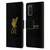 Liverpool Football Club Liver Bird Gold Logo On Black Leather Book Wallet Case Cover For Samsung Galaxy S20 / S20 5G