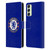 Chelsea Football Club Crest Plain Blue Leather Book Wallet Case Cover For Samsung Galaxy A14 5G