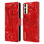 Suzan Lind Marble 2 Red Leather Book Wallet Case Cover For Samsung Galaxy A14 5G
