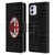 AC Milan Crest Patterns Red And Grey Leather Book Wallet Case Cover For Apple iPhone 11