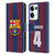 FC Barcelona 2023/24 Players Home Kit Ronald Araújo Leather Book Wallet Case Cover For OPPO Reno8 Pro