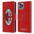 AC Milan Crest Full Colour Red Leather Book Wallet Case Cover For Apple iPhone 14