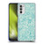 Micklyn Le Feuvre Floral Patterns Teal And Cream Soft Gel Case for Motorola Moto G52