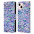 Micklyn Le Feuvre Marble Patterns Mosaic In Amethyst And Lapis Lazuli Leather Book Wallet Case Cover For Apple iPhone 13
