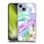 Nature Magick Tropical Palm Leaves On Marble Rainbow Leaf Soft Gel Case for Apple iPhone 14 Plus