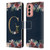 Nature Magick Floral Monogram Gold Navy Letter G Leather Book Wallet Case Cover For Samsung Galaxy M13 (2022)