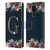Nature Magick Floral Monogram Gold Navy Letter G Leather Book Wallet Case Cover For Xiaomi Redmi Note 9 / Redmi 10X 4G