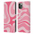 Kierkegaard Design Studio Art Modern Liquid Swirl Candy Pink Leather Book Wallet Case Cover For Apple iPhone 11 Pro Max
