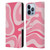 Kierkegaard Design Studio Art Modern Liquid Swirl Candy Pink Leather Book Wallet Case Cover For Apple iPhone 13 Pro
