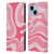 Kierkegaard Design Studio Art Modern Liquid Swirl Candy Pink Leather Book Wallet Case Cover For Apple iPhone 14 Plus