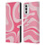 Kierkegaard Design Studio Art Modern Liquid Swirl Candy Pink Leather Book Wallet Case Cover For Motorola Moto G52