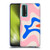 Kierkegaard Design Studio Retro Abstract Patterns Pink Blue Orange Swirl Soft Gel Case for Huawei P Smart (2021)