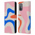 Kierkegaard Design Studio Retro Abstract Patterns Pink Blue Orange Swirl Leather Book Wallet Case Cover For HTC Desire 21 Pro 5G