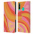 Kierkegaard Design Studio Retro Abstract Patterns Pink Orange Yellow Swirl Leather Book Wallet Case Cover For Huawei P40 lite E