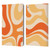 Kierkegaard Design Studio Retro Abstract Patterns Modern Orange Tangerine Swirl Leather Book Wallet Case Cover For Apple iPad 10.2 2019/2020/2021