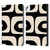 Kierkegaard Design Studio Retro Abstract Patterns Modern Piquet Black Cream Leather Book Wallet Case Cover For Apple iPad Air 2020 / 2022