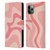 Kierkegaard Design Studio Retro Abstract Patterns Soft Pink Liquid Swirl Leather Book Wallet Case Cover For Apple iPhone 11 Pro