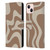 Kierkegaard Design Studio Retro Abstract Patterns Milk Brown Beige Swirl Leather Book Wallet Case Cover For Apple iPhone 13