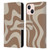 Kierkegaard Design Studio Retro Abstract Patterns Milk Brown Beige Swirl Leather Book Wallet Case Cover For Apple iPhone 13 Mini