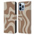 Kierkegaard Design Studio Retro Abstract Patterns Milk Brown Beige Swirl Leather Book Wallet Case Cover For Apple iPhone 13 Pro