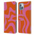 Kierkegaard Design Studio Retro Abstract Patterns Hot Pink Orange Swirl Leather Book Wallet Case Cover For Apple iPhone 14