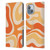 Kierkegaard Design Studio Retro Abstract Patterns Modern Orange Tangerine Swirl Leather Book Wallet Case Cover For Apple iPhone 14