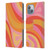 Kierkegaard Design Studio Retro Abstract Patterns Pink Orange Yellow Swirl Leather Book Wallet Case Cover For Apple iPhone 14