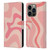 Kierkegaard Design Studio Retro Abstract Patterns Soft Pink Liquid Swirl Leather Book Wallet Case Cover For Apple iPhone 14 Pro