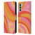 Kierkegaard Design Studio Retro Abstract Patterns Pink Orange Yellow Swirl Leather Book Wallet Case Cover For Motorola Edge S30 / Moto G200 5G