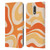 Kierkegaard Design Studio Retro Abstract Patterns Modern Orange Tangerine Swirl Leather Book Wallet Case Cover For Motorola Moto G41