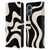 Kierkegaard Design Studio Retro Abstract Patterns Black Almond Cream Swirl Leather Book Wallet Case Cover For OnePlus Nord N20 5G