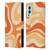 Kierkegaard Design Studio Retro Abstract Patterns Modern Orange Tangerine Swirl Leather Book Wallet Case Cover For OnePlus Nord 2 5G