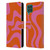 Kierkegaard Design Studio Retro Abstract Patterns Hot Pink Orange Swirl Leather Book Wallet Case Cover For Samsung Galaxy F62 (2021)