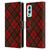 PLdesign Christmas Red Tartan Leather Book Wallet Case Cover For OnePlus Nord 2 5G