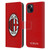 AC Milan Crest Full Colour Red Leather Book Wallet Case Cover For Apple iPhone 15 Plus